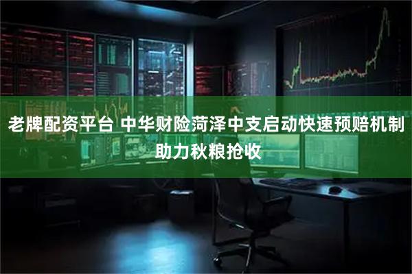 老牌配资平台 中华财险菏泽中支启动快速预赔机制 助力秋粮抢收